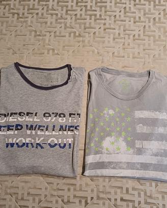 2 t-shirt uomo maniche corte tg.L Diesel Gas