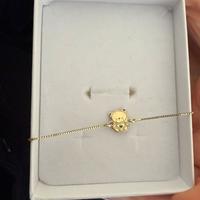 Bracciale argento 925 placcato oro orsetto