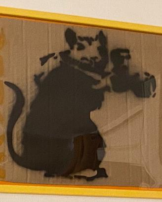 Banksy -  Dismailand Ratto con firma fronte