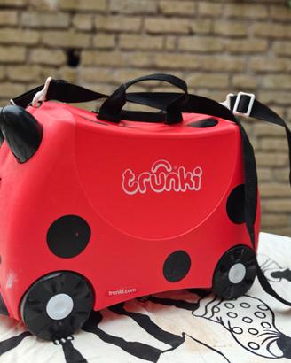 TRUNKI Valigia cavalcabile bambini coccinella