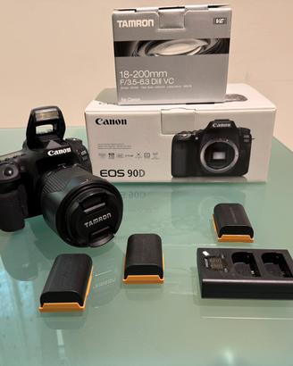 Canon eos 90D + obiettivo 18-200 mm Tamron
