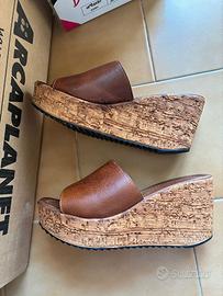 Zeppa in sughero, color cuoio