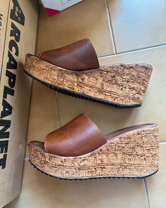 Zeppa in sughero, color cuoio