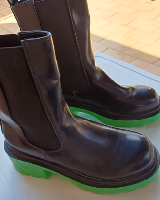 Stivali Bassi .Nero fondo verde