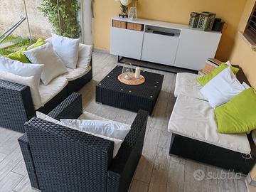 Salotto divano da giardino 6 pezzi componibile 
