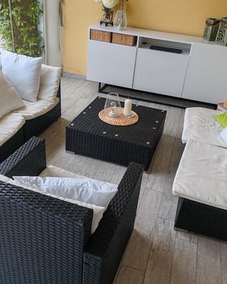 Salotto divano da giardino 6 pezzi componibile 