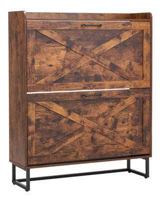 Scarpiera con 2 Cassetti Pieghevoli Stile Rustico