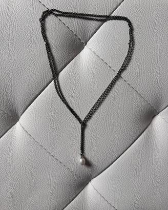 Trollbeads collana argento perla bianca TGAFA-0023