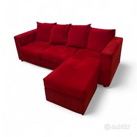 Divano rosso tessuto sfoderabile PREZZO TRATTABILE