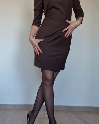 Abito Elegante NUALY Marrone Cioccolato