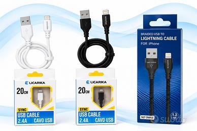 Kit 3 Cavi Lightning per iPhone – 2 Cavi 20 cm + 1