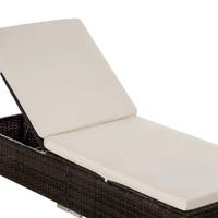 Lettino Prendisole in Rattan con Cuscino