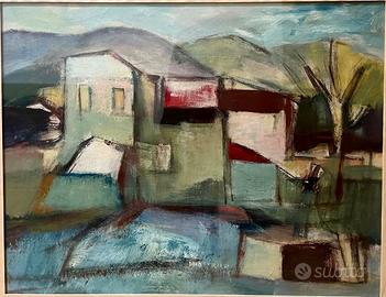 Dino Ferrari olio originale Ascoli Marche firmato