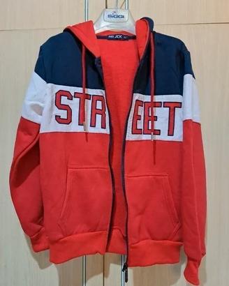 Felpa rossa con zip bambino 10 anni Mr Jek