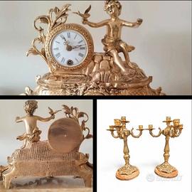 orologio trittico base in marmo