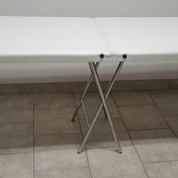 Lettino da massaggi in pelle bianca portatile