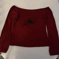 Maglia a maniche lunghe con spalle scoperte Y2k