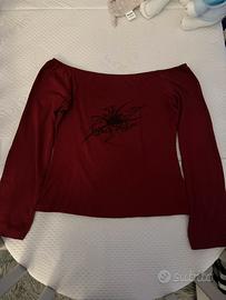 Maglia a maniche lunghe con spalle scoperte Y2k