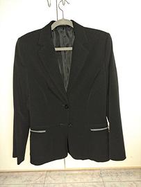 Blazer nero donna Made in Italy tg 42 con spalline