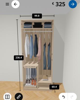 armadio pax ikea guardaroba 100×60 h236
