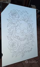 specchio inciso a mano