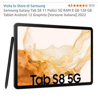 SAMSUNG GALAXY TAB S8  8/128gb 11"