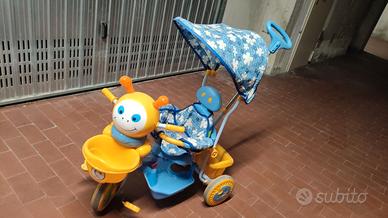 TRICICLO PER BAMBINI CON CAPPOTTINA, LUCI, SUONI