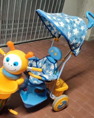 TRICICLO PER BAMBINI CON CAPPOTTINA, LUCI, SUONI