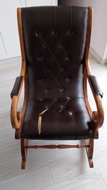 sedia a dondolo in legno 