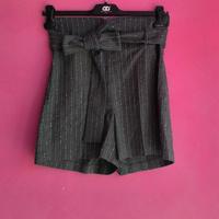 pantaloncino gessato grigio