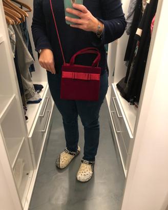 Borsetta in velluto bordeaux