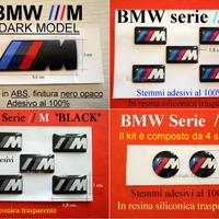 BMW M POWER Stemma NERO DARK BLACK e KIT VARI new