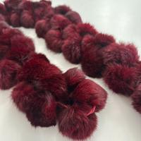 Collo pelliccia pon pon bordeaux