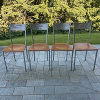 SEDIA DOMITALIA LEGNO/METALLO GRIGIO/MARRONE
