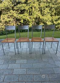 Sedia Domitalia Legno/Metallo Grigio/Marrone