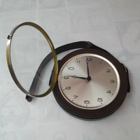 Orologio da parete vintage con rivestimento in pel