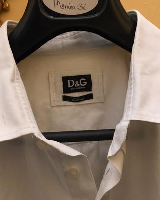 Camicia da uomo   in cotone bianco Dolce e Gabbana