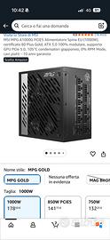 Alimentatore MSI MAG 1000w modulare come nuovo