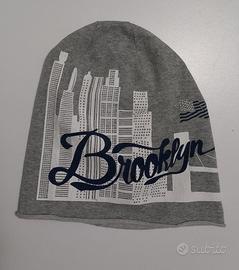 Cappello beanie cotone grigio Made in Italy