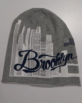 Cappello beanie cotone grigio Made in Italy