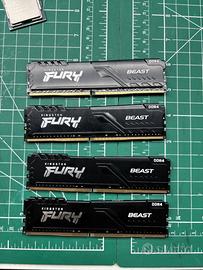 Kingston FURY Beast 128GB (4x32GB) 3200MHz DDR4