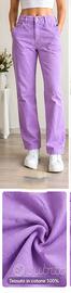 Pantaloni dritti lilla cotone 100% - made in it