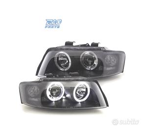 FARI PER AUDI A4 B6 00-04 ANGEL EYES CCFL FONDO NE