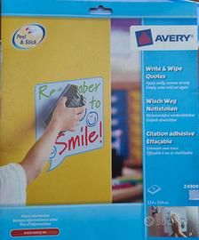 2 lavagne Avery adesive + cancellino e pennarelli