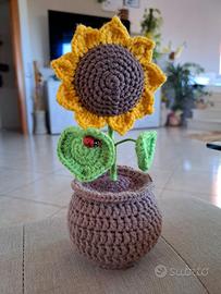 Girasole realizzato all'uncinetto 