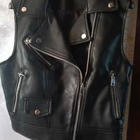 Giacca pelle senza maniche tg s