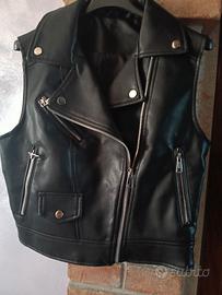 Giacca pelle senza maniche tg s
