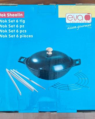 Set Wok Shaolin in ghisa Eva Collection 30cm