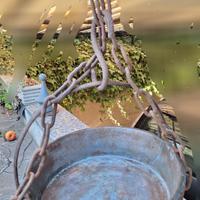 Antica pentola in rame da camino.fine 800