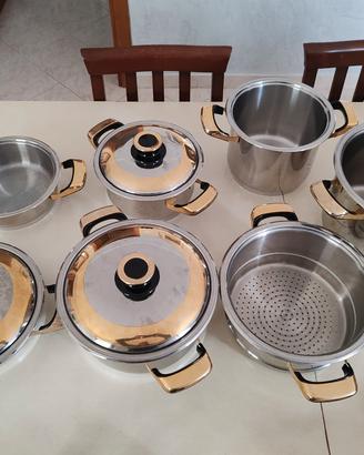 Batteria pentole acciaio inox 18/10 10 pezzi